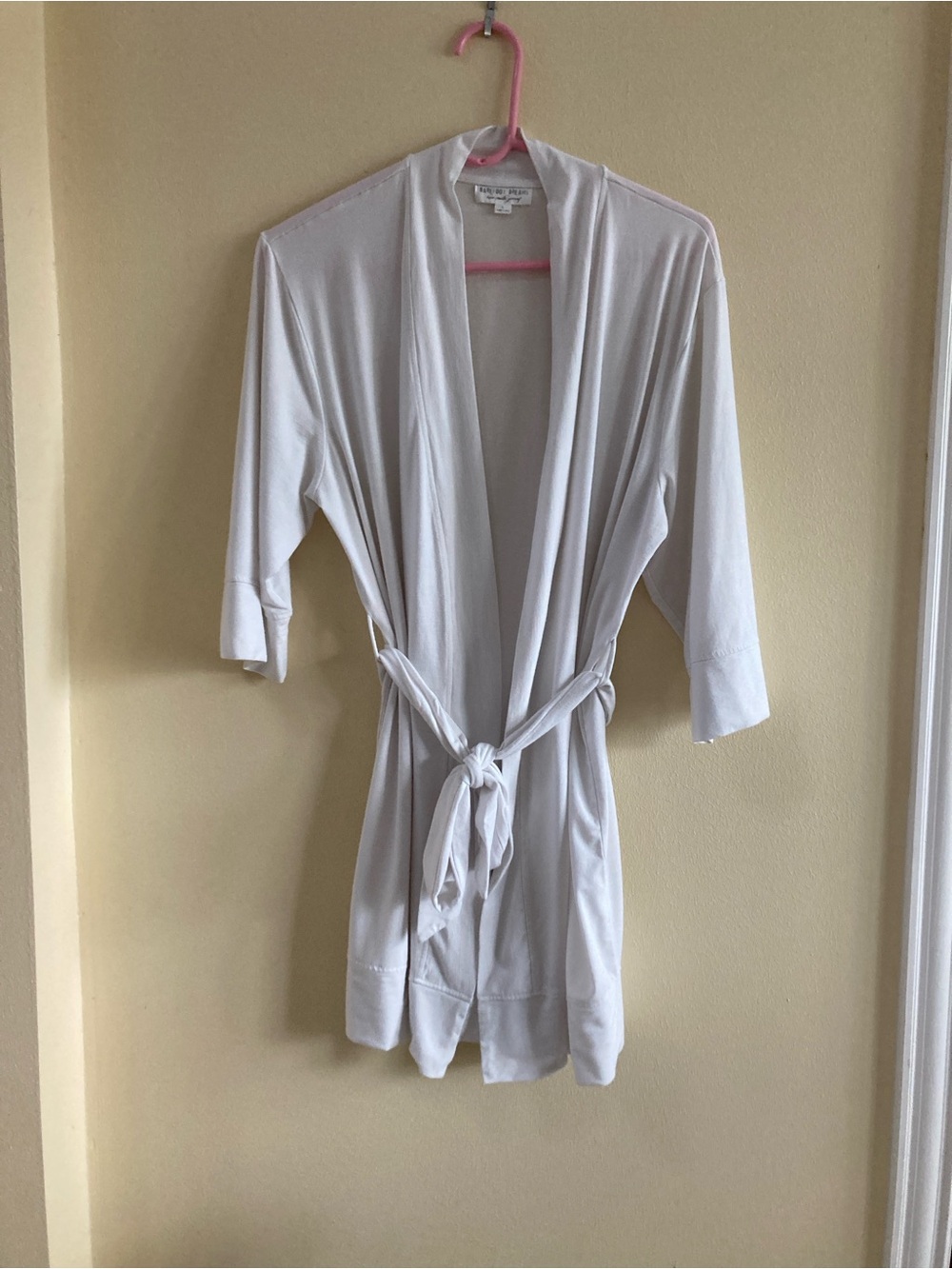 Barefoot Dreams White Lightweight Women's Robe with Tie Waist